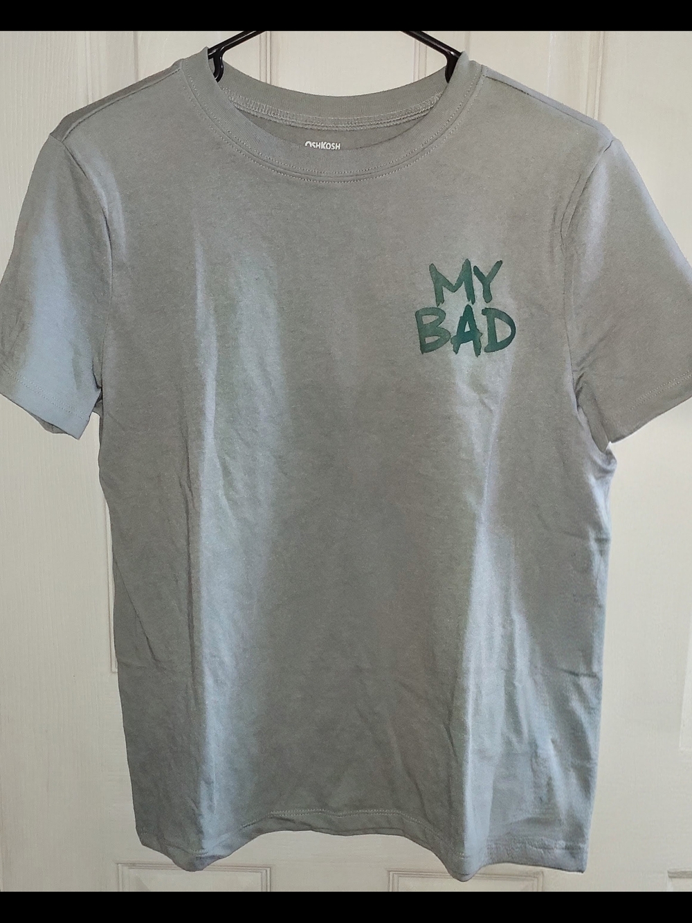 OshKosh B'gosh Light Green Tee with 'MY BAD' Chest Graphic